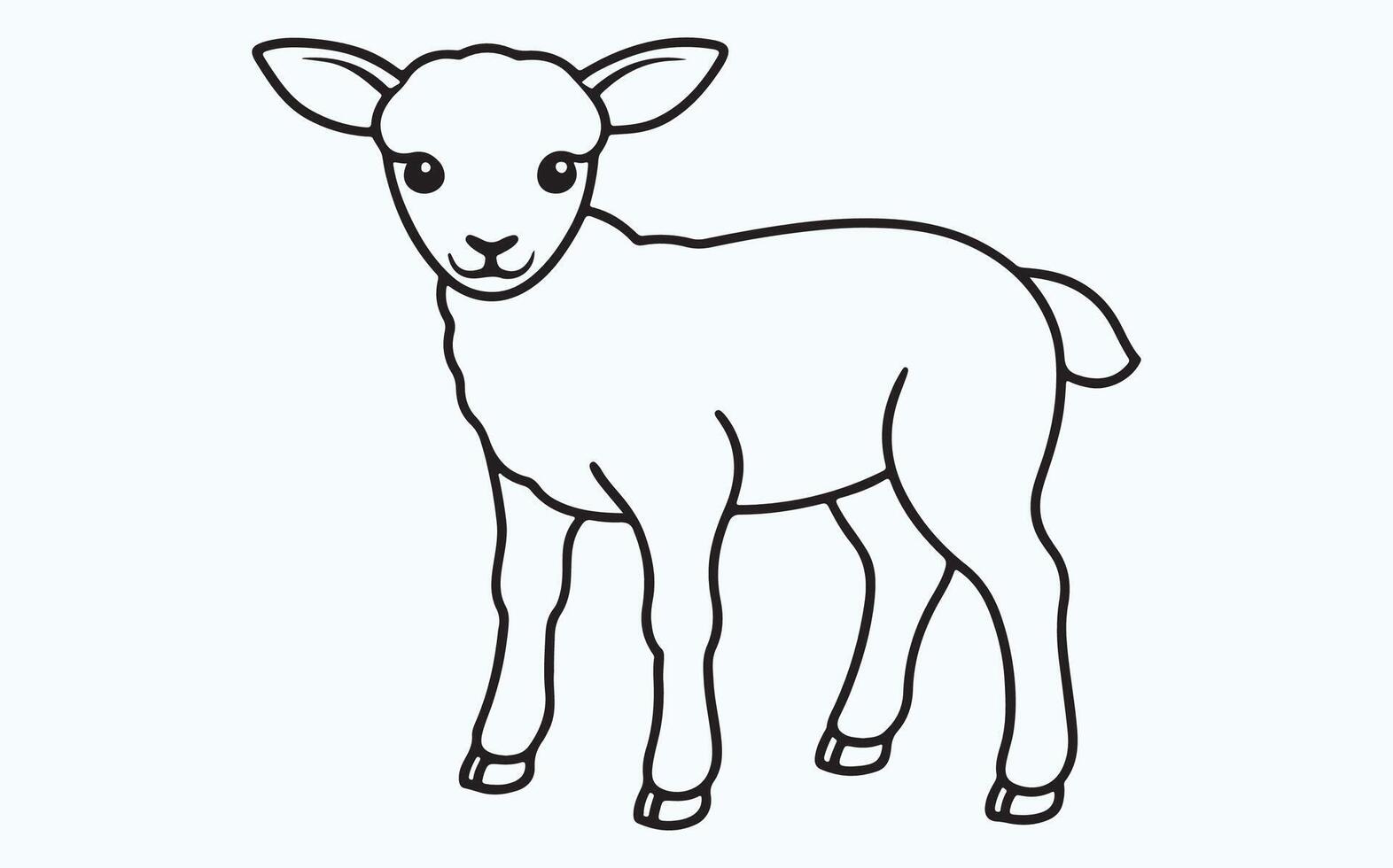 Minimalist Lamb line art image clipart illustration vector