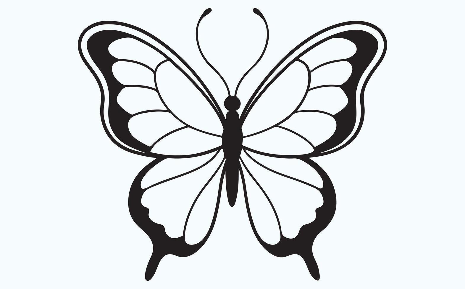 Simple Butterfly Line Illustration icon vector
