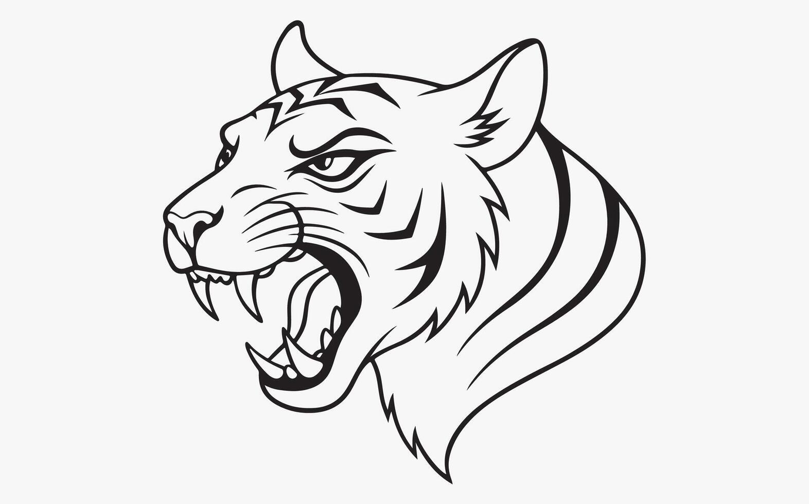 Geometric tiger line art image clipart vector