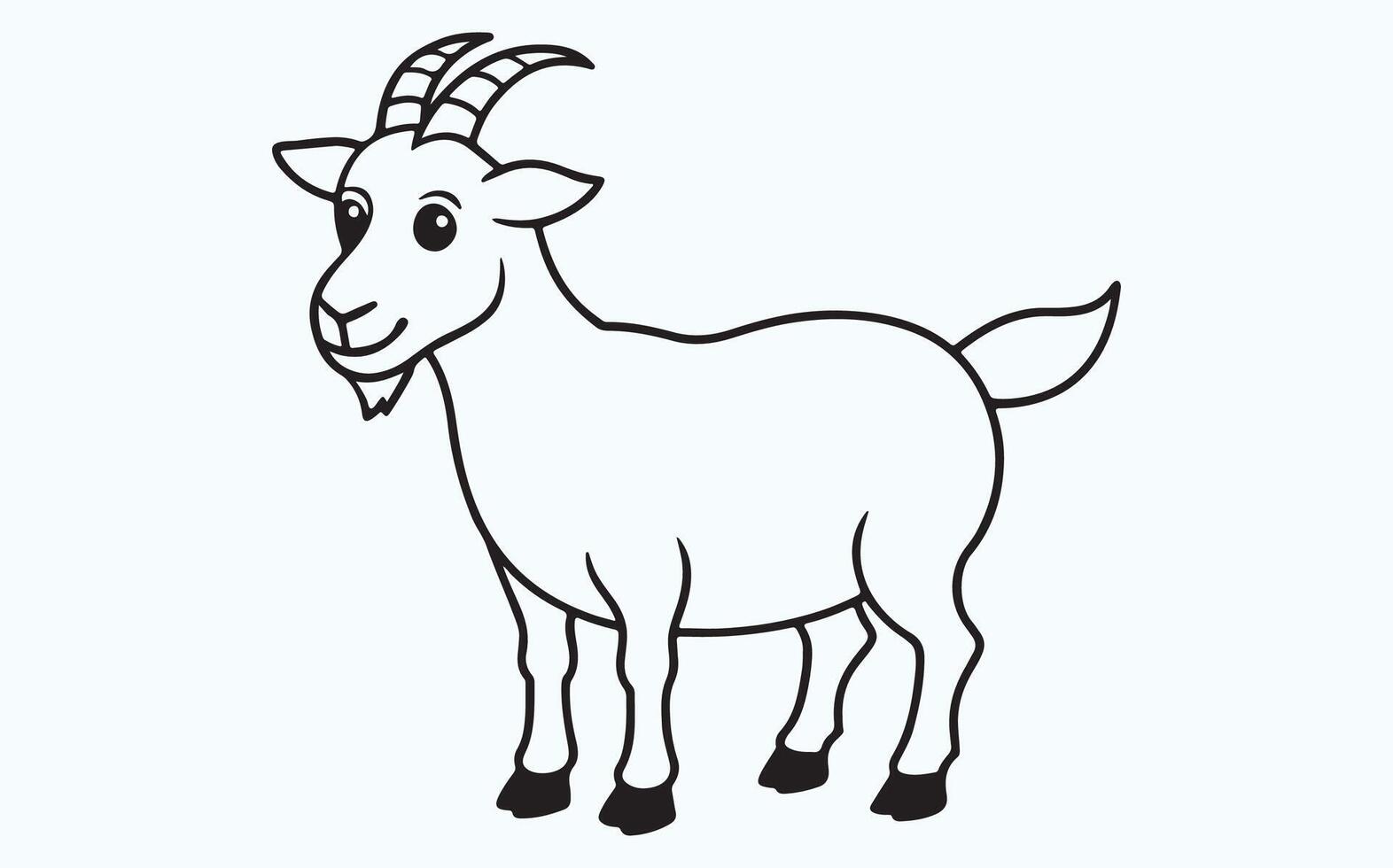 Goat silhouette line image clipart illustration vector
