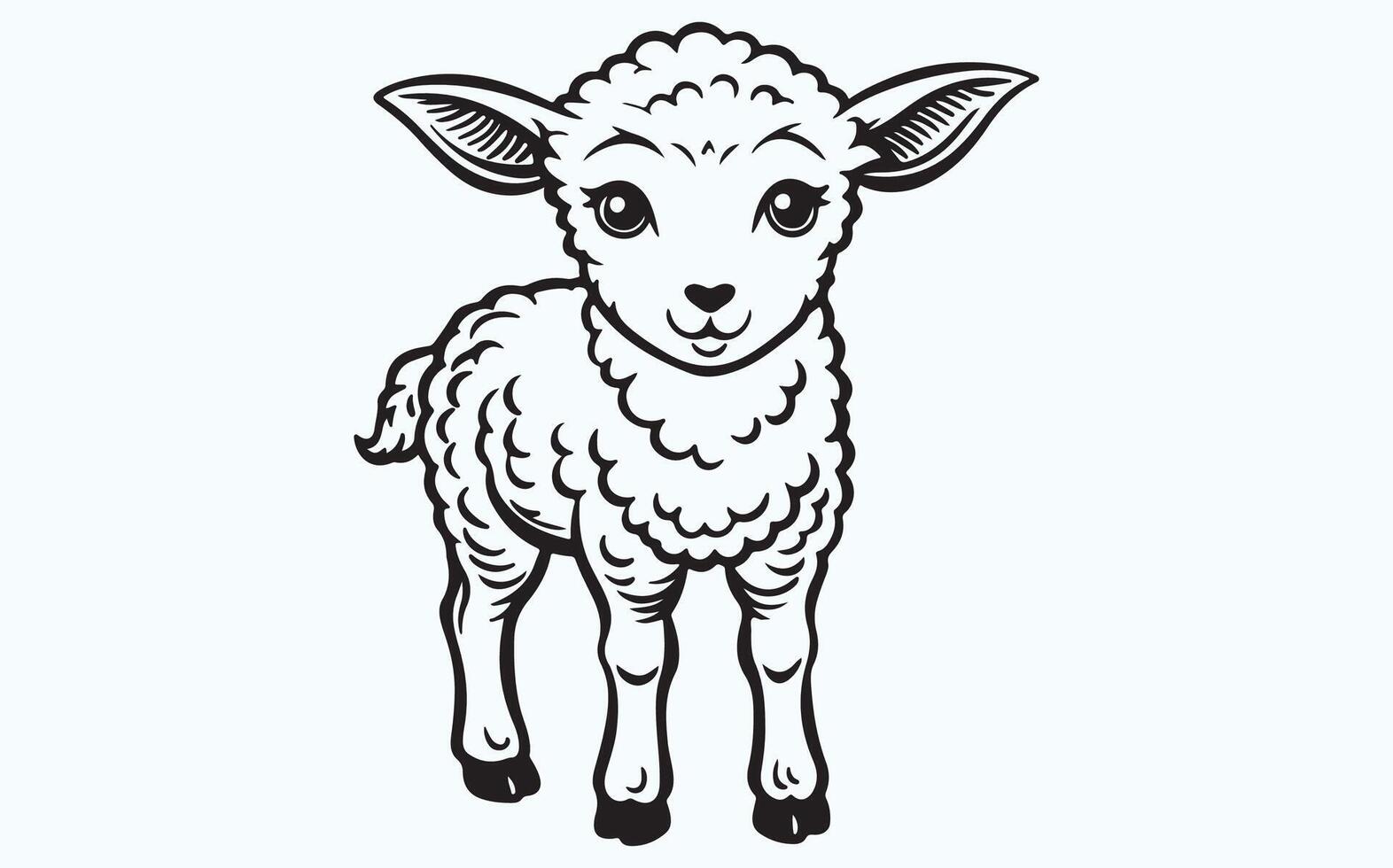 Minimalist Lamb line art image vector