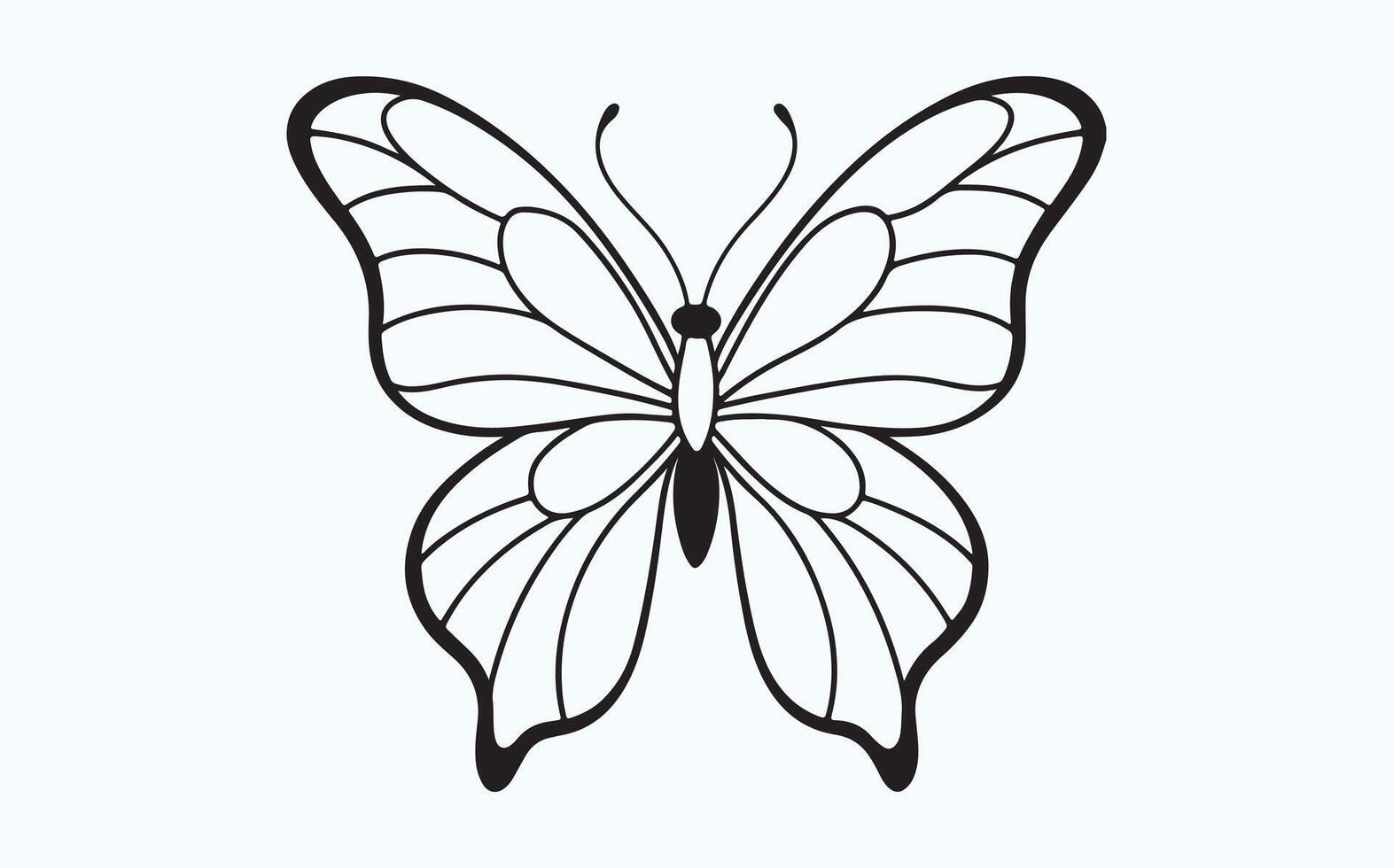 Simple Butterfly Line Illustration vector
