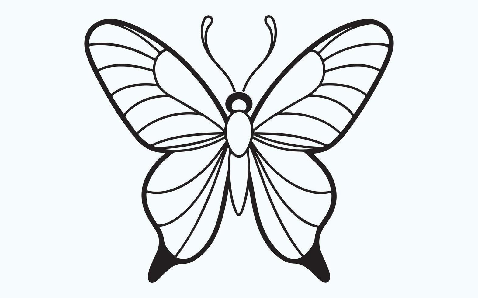 Simple Butterfly Line Illustration image clipart vector