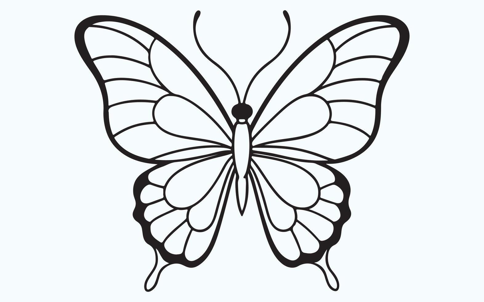 Simple Butterfly Line Illustration image vector