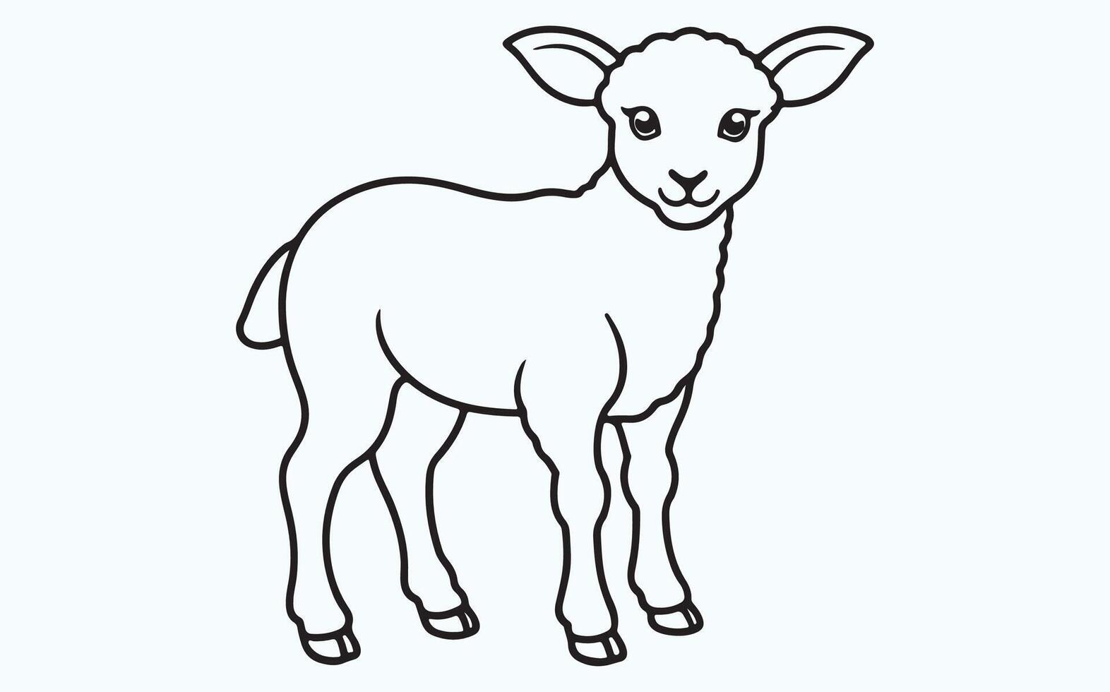 Lamb line art icon vector