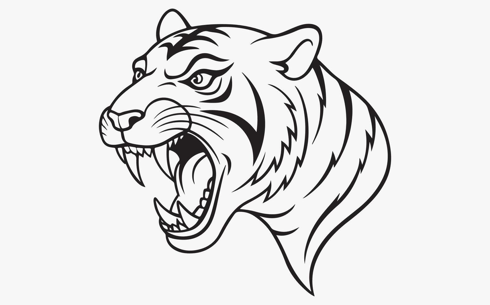 Geometric tiger line art icon vector