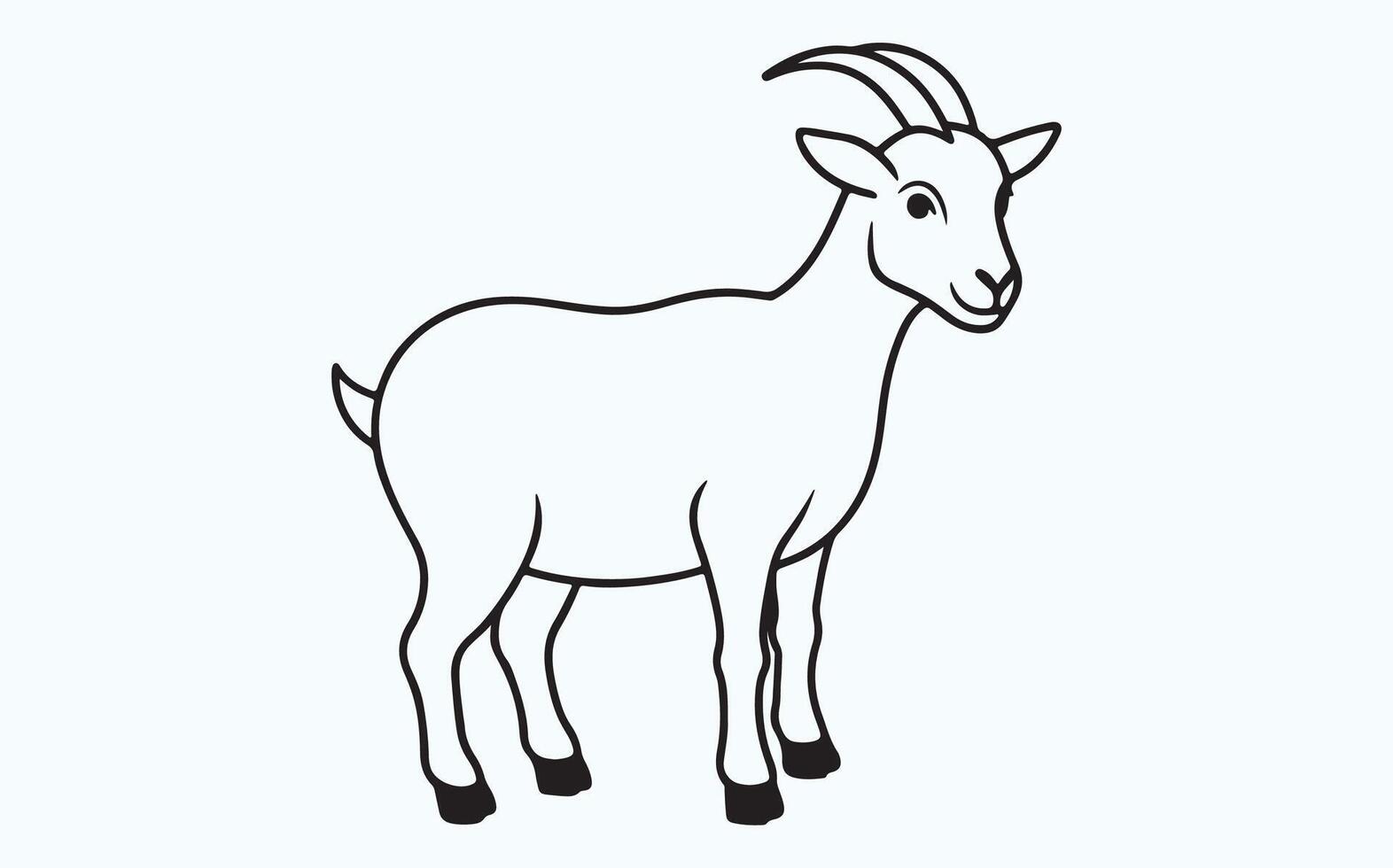 Goat silhouette line icon vector