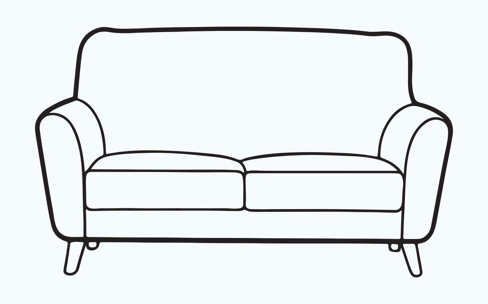 Simple Sofa Outline Art icon vector