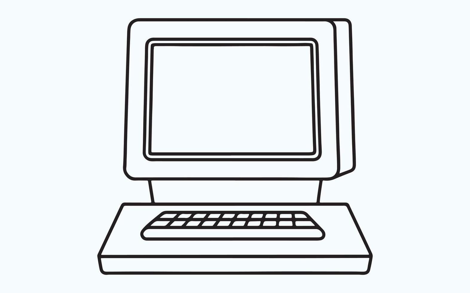 Detailed Computer Setup Outline vector