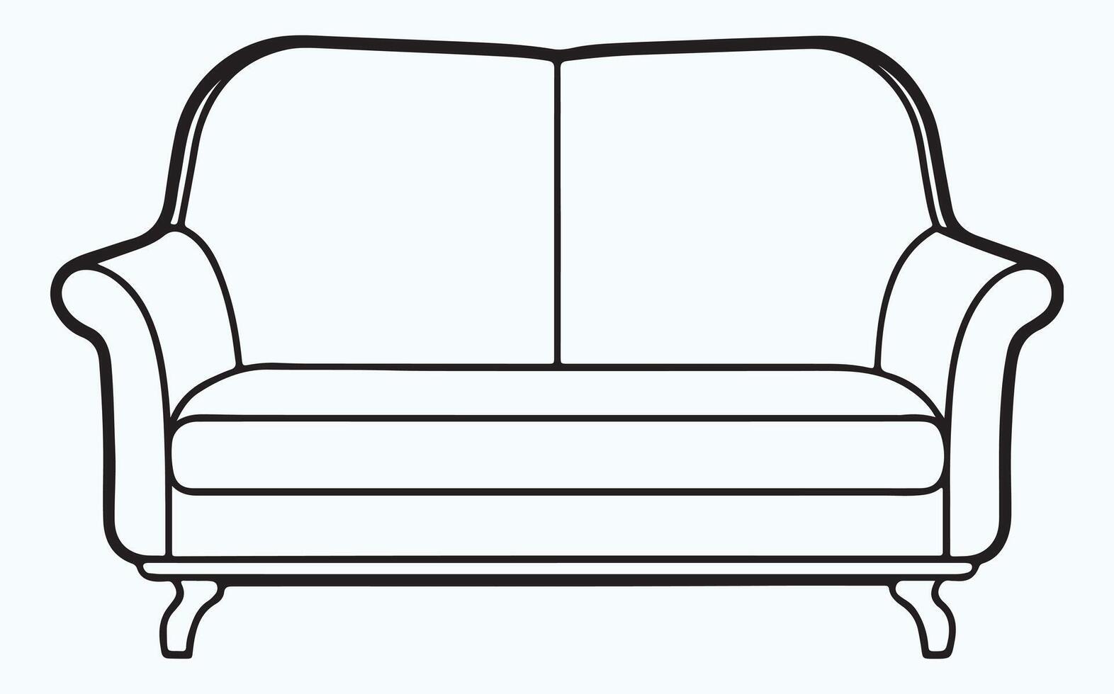 Simple Sofa Outline Art vector