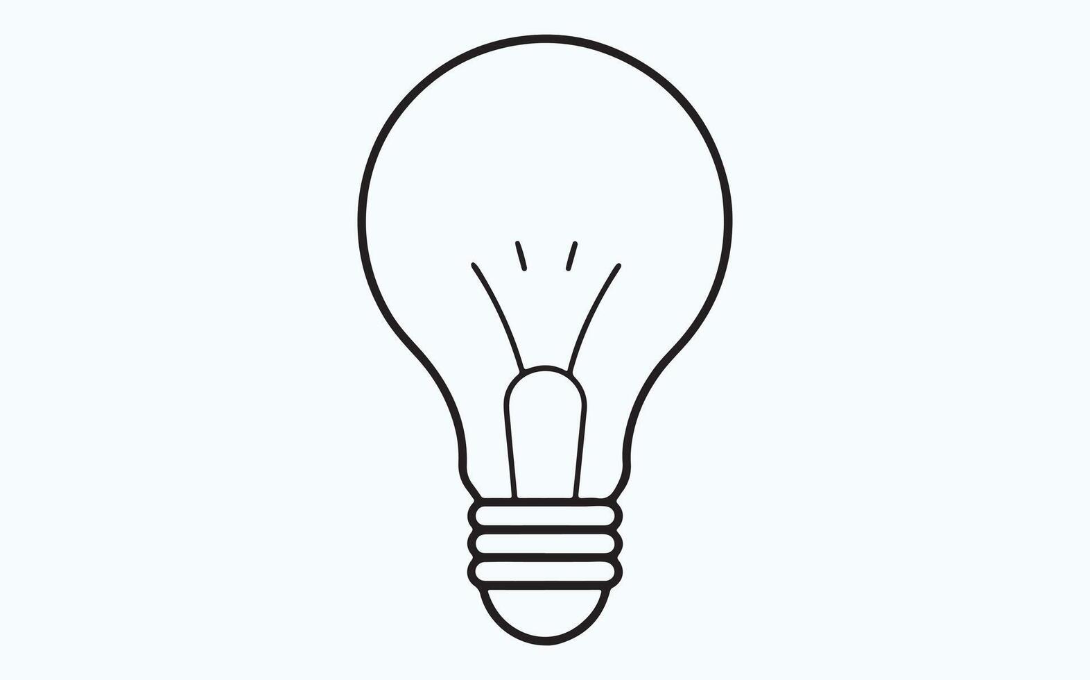 Minimalist light bulb drawing ICON vector
