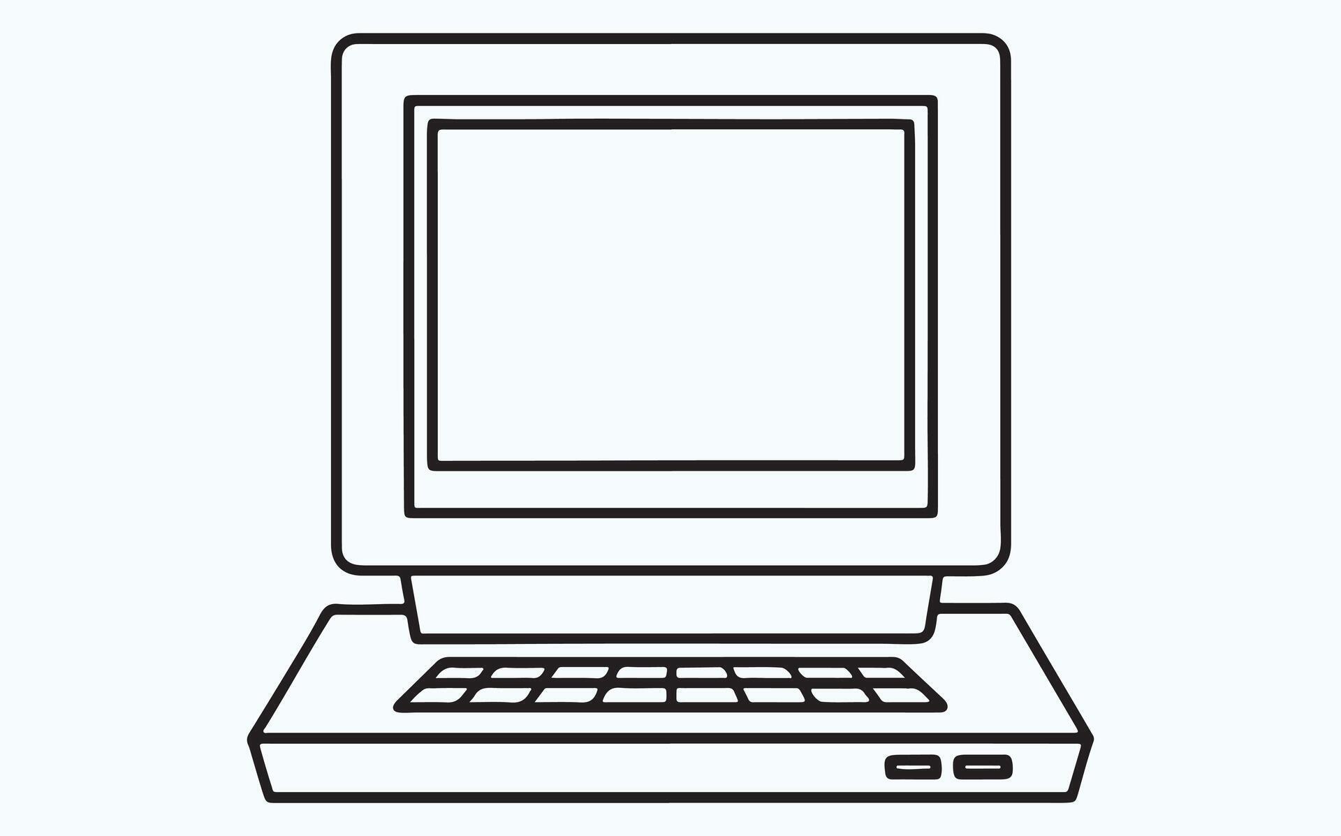 Minimalist Computer Line Drawing image 51156731 Vector Art at Vecteezy