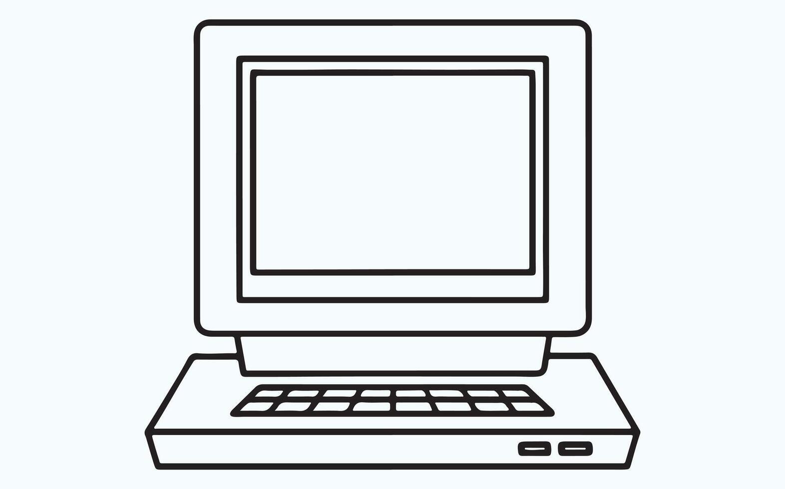 Minimalist Computer Line Drawing image vector