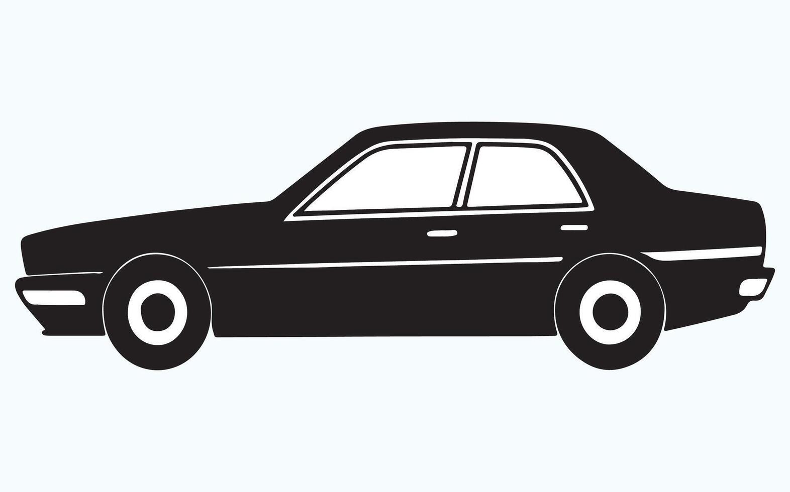 Silhouette of Muscle Car image clipart illustration vector