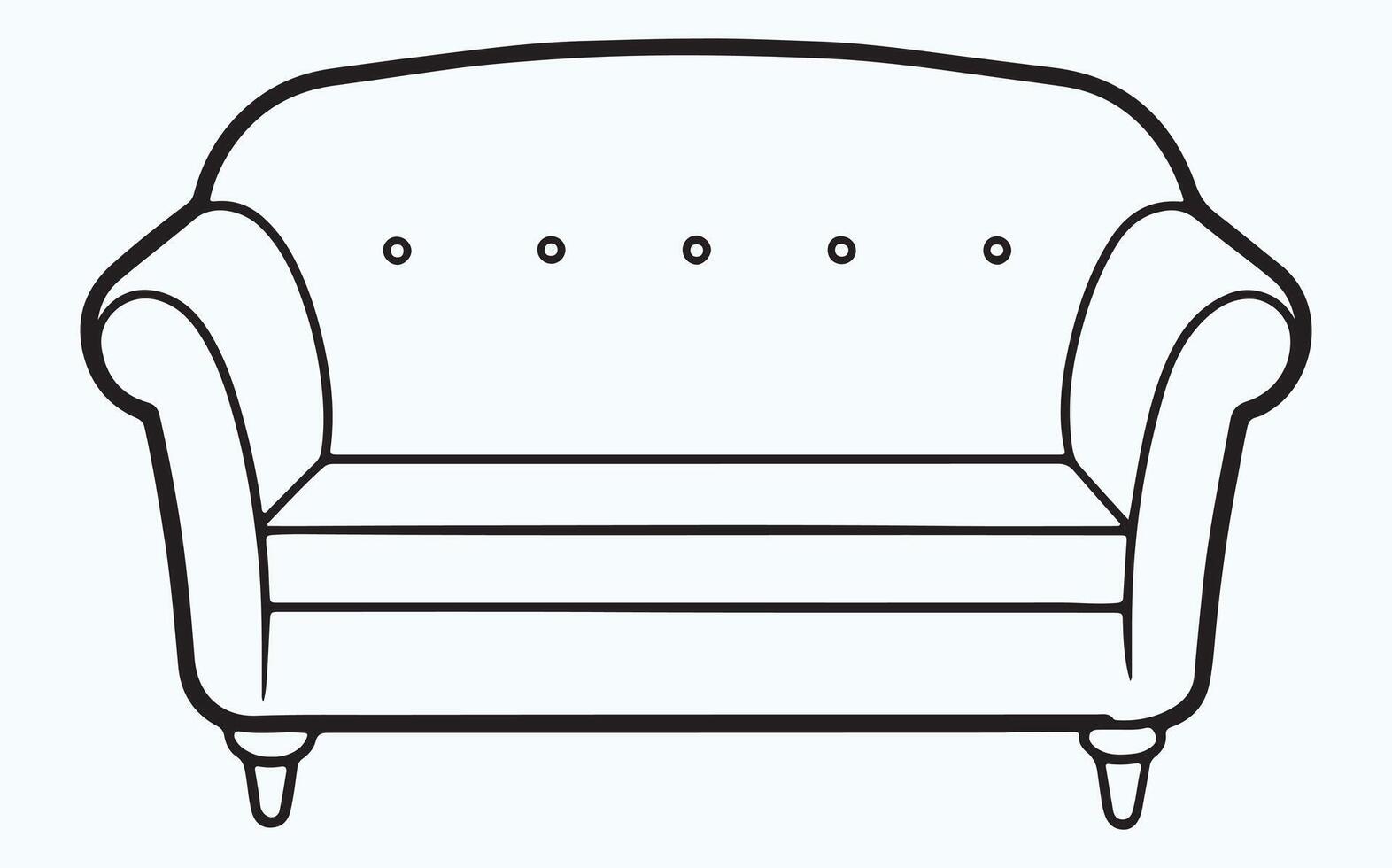 Simple Sofa Outline Art image clipart illustration vector