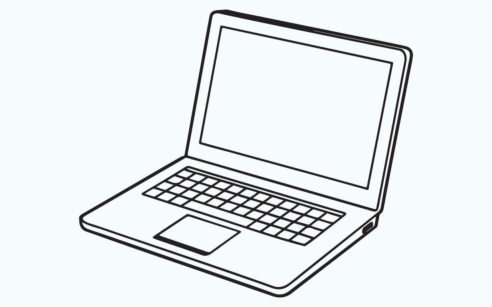 Laptop line drawing IMAGE vector