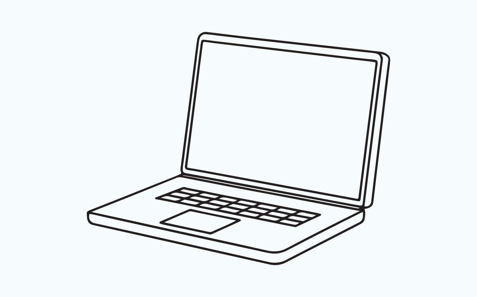 Laptop line drawing IMAGE CLIPART vector