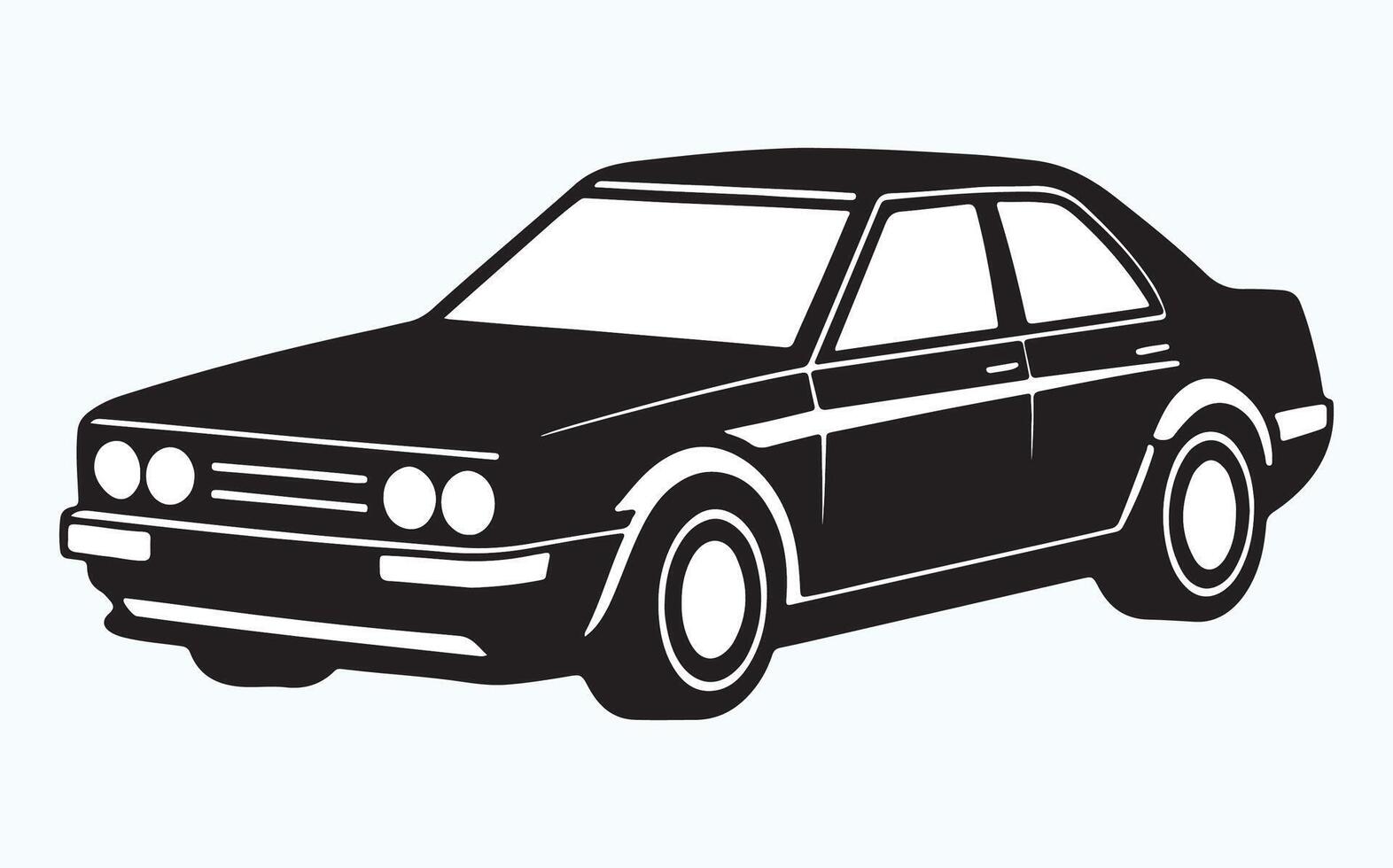 Sports Car Silhouette Drawing vector