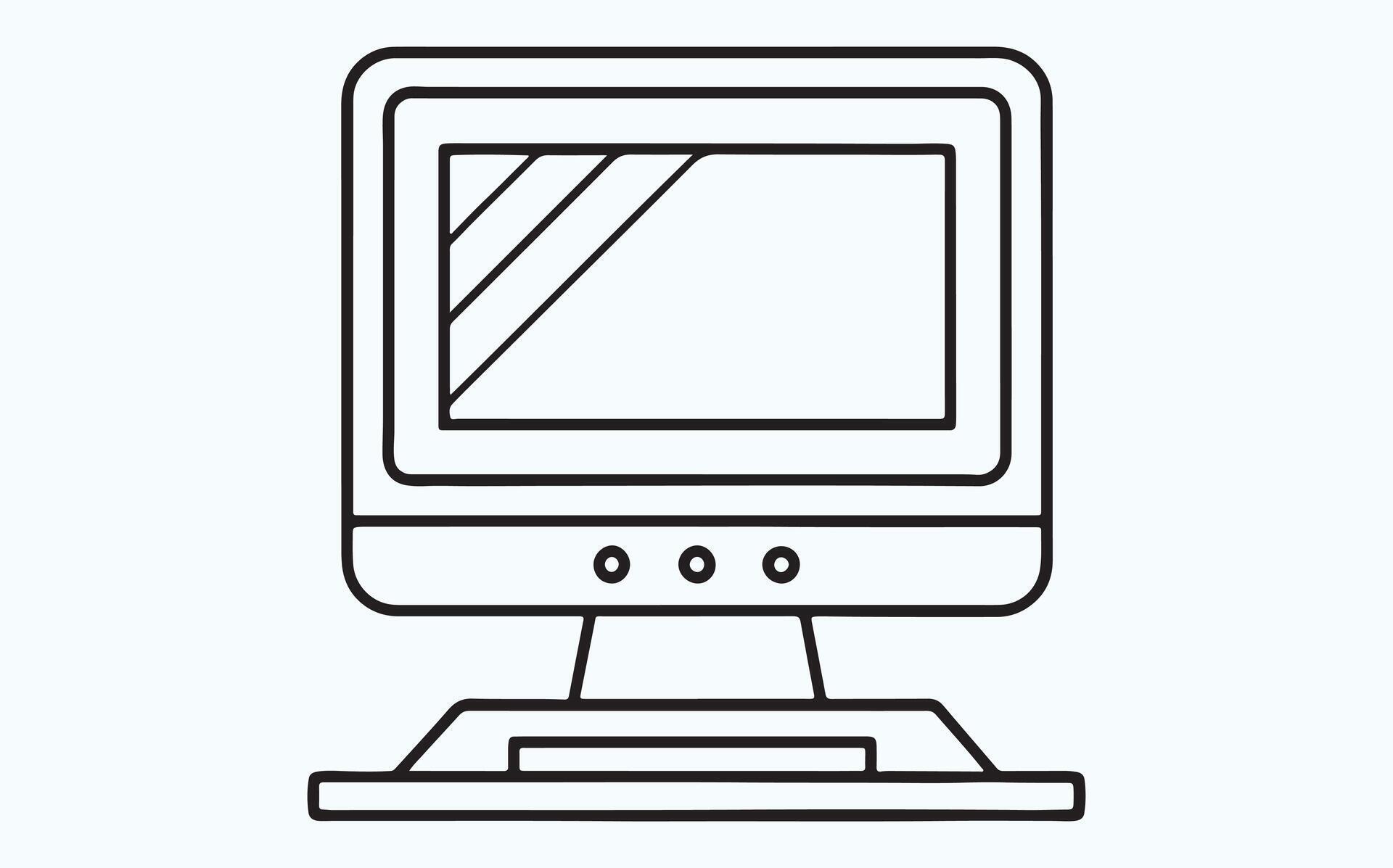 Minimalist Computer Line Drawing icon 51156767 Vector Art at Vecteezy