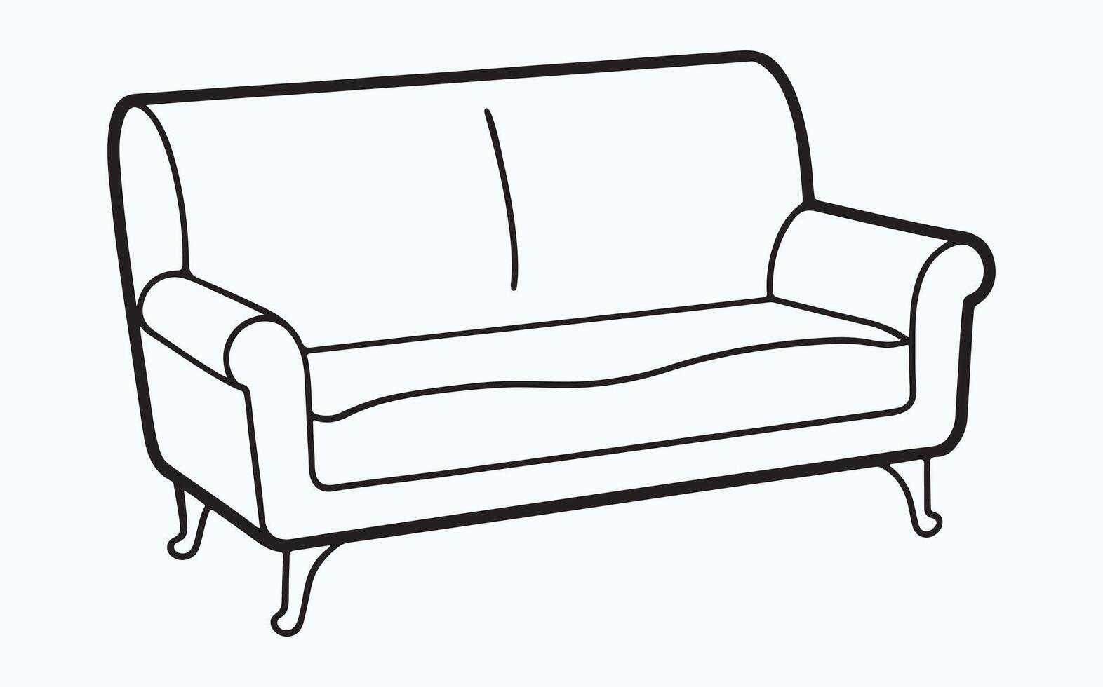 Simple Sofa Outline Art image vector