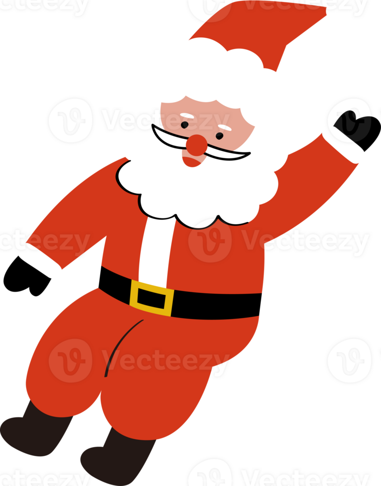 a santa claus wave his hands png