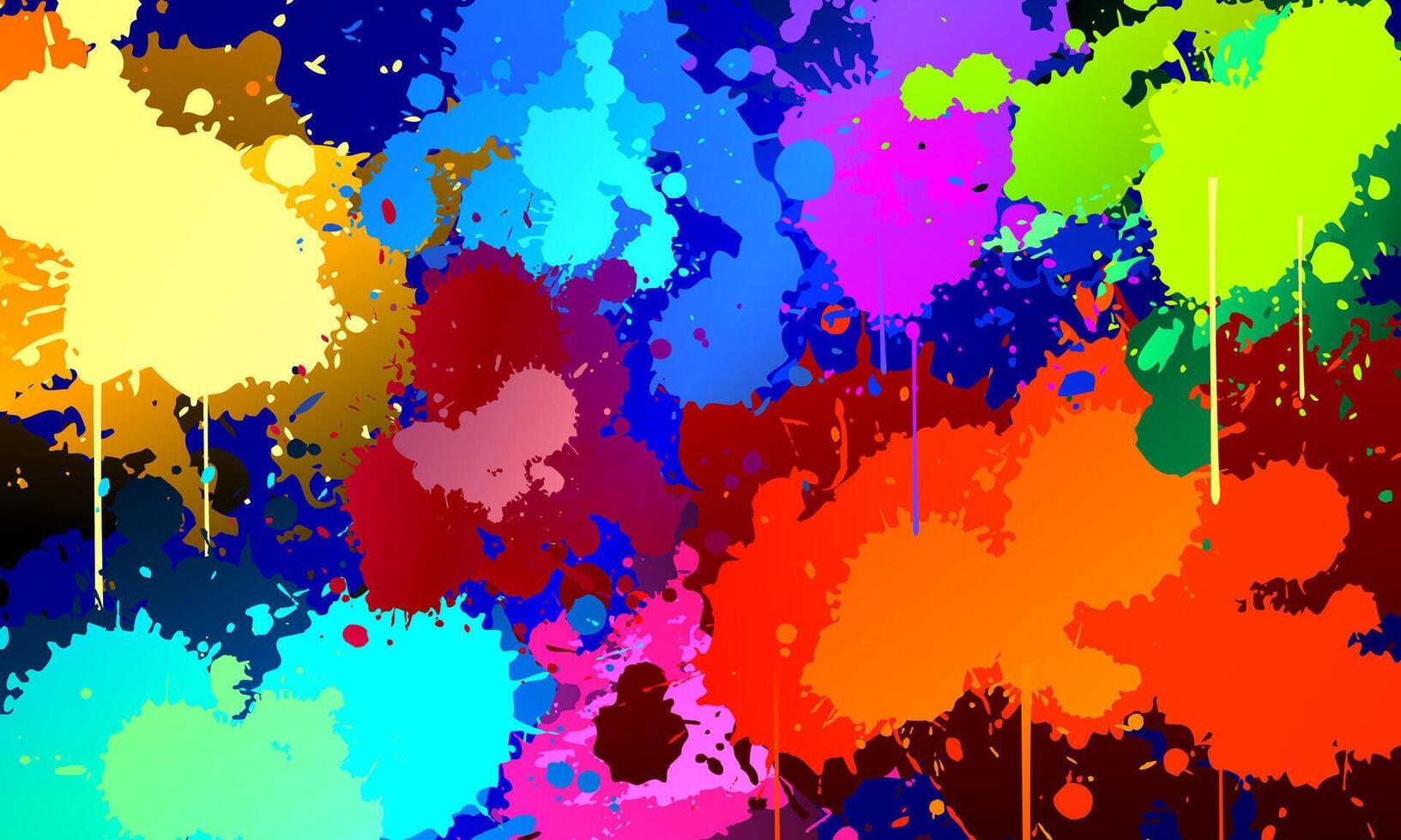 Bright colorful watercolor splash splatter stain brush strokes. color paint. vector