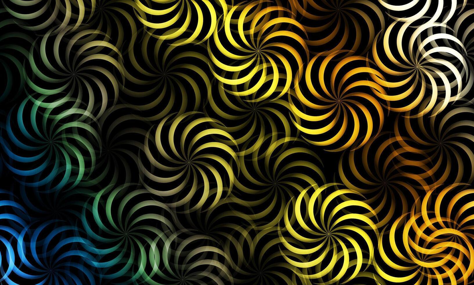 Abstract seamless pattern with yellow circle elements on dark background. vector