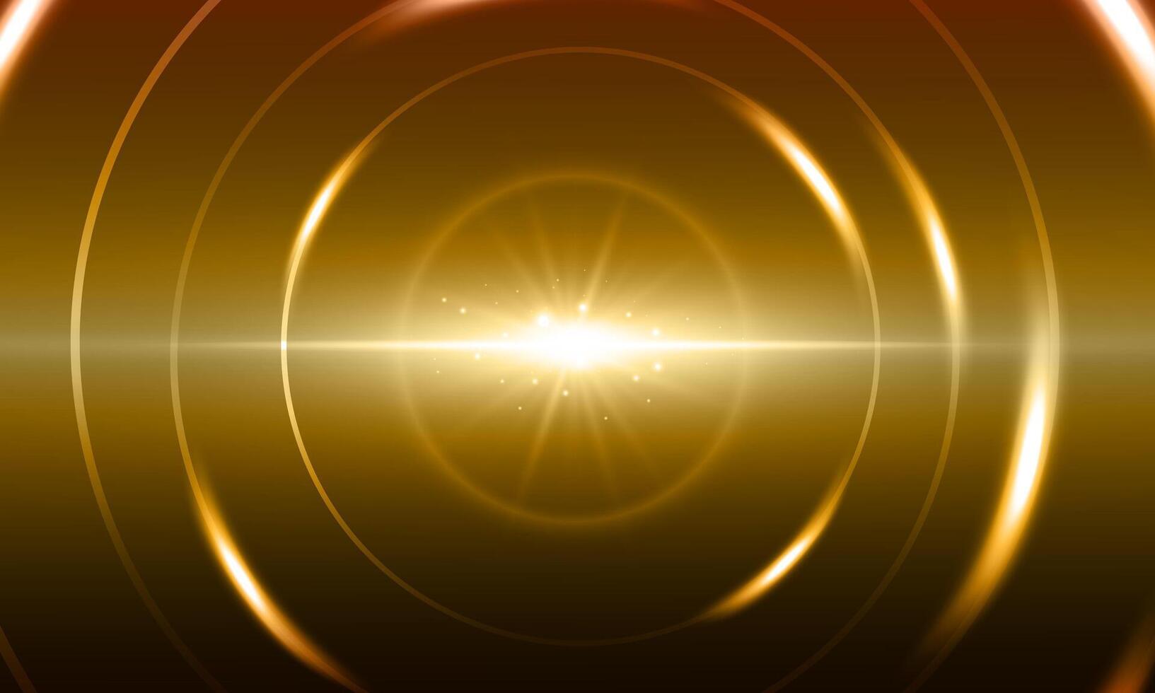 Abstract gold light motion circle shiny background. vector