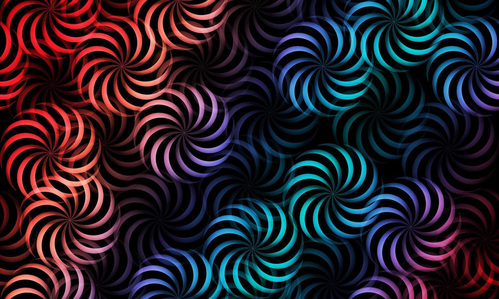 Abstract seamless pattern with colorful circle elements on dark background. vector