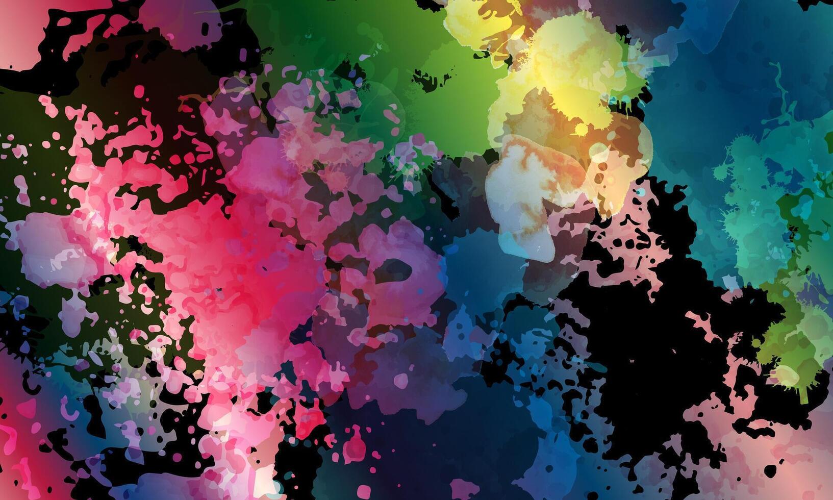 Bright colorful watercolor stain splash splatter brush stroke. soft blob paint. vector
