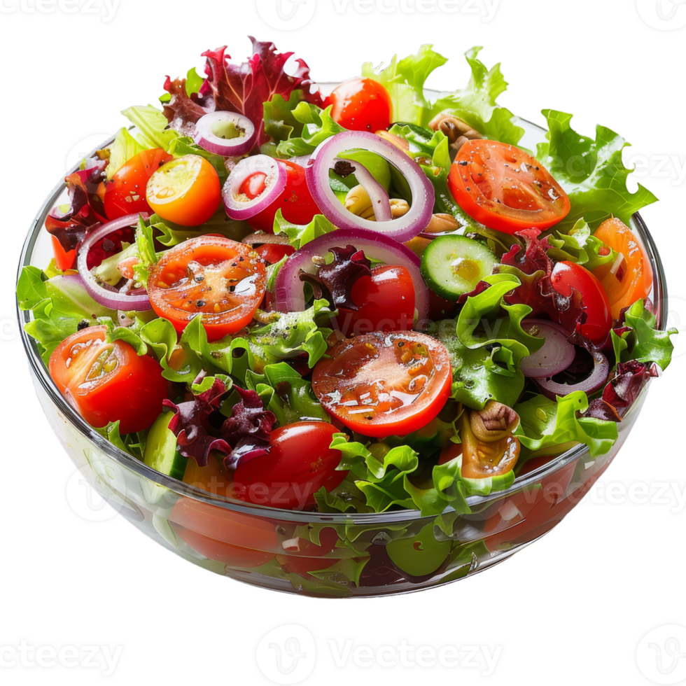 een salade met tomaten, uien, en sla png