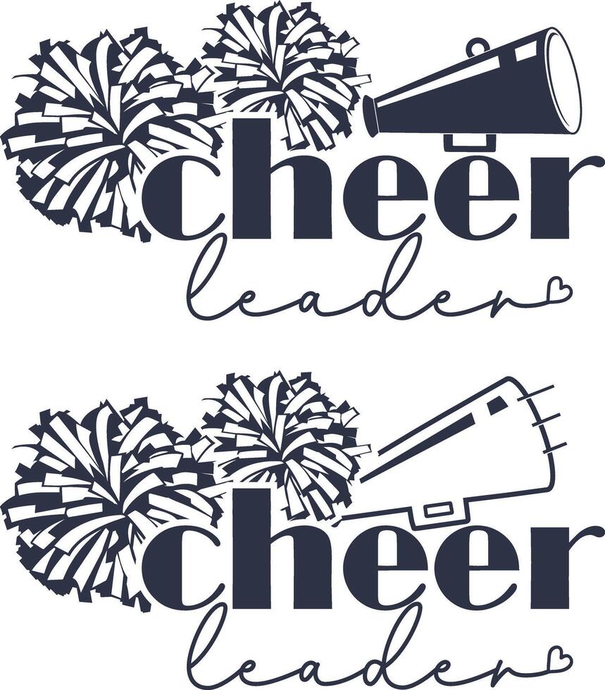 2 Styles Cheer Leader, Cheerleading, Cheer Pom Poms Files vector