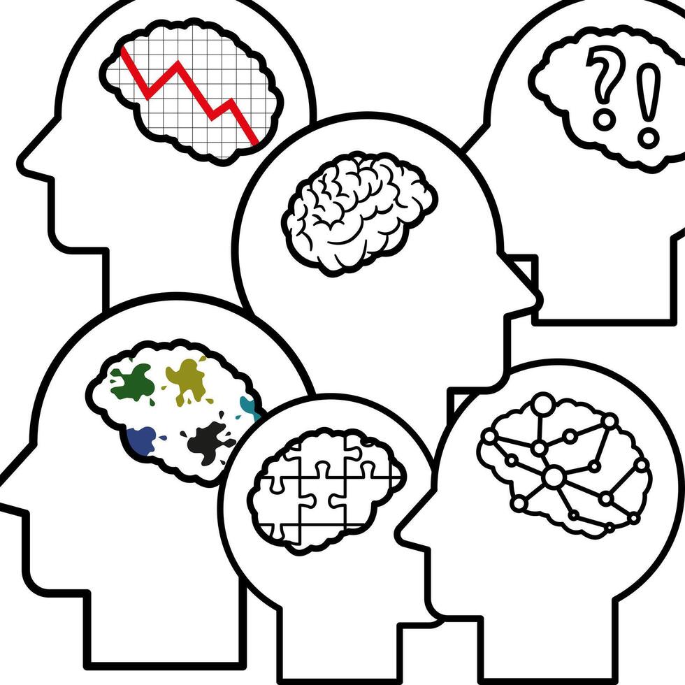 People with different talents, abilities and skills. Concepts of thinking. vector