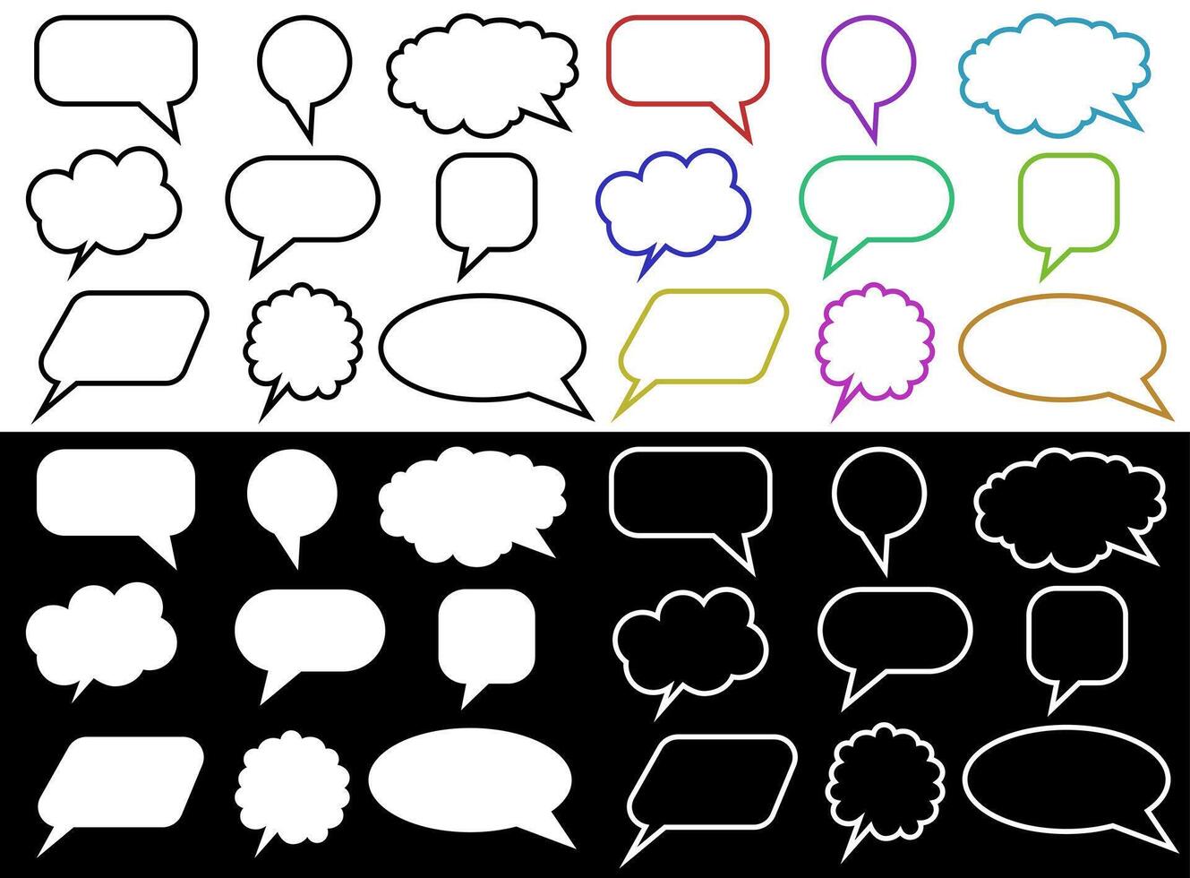 Tooltips. A cloud of dreams. Quote box. Set of text bubbles. vector