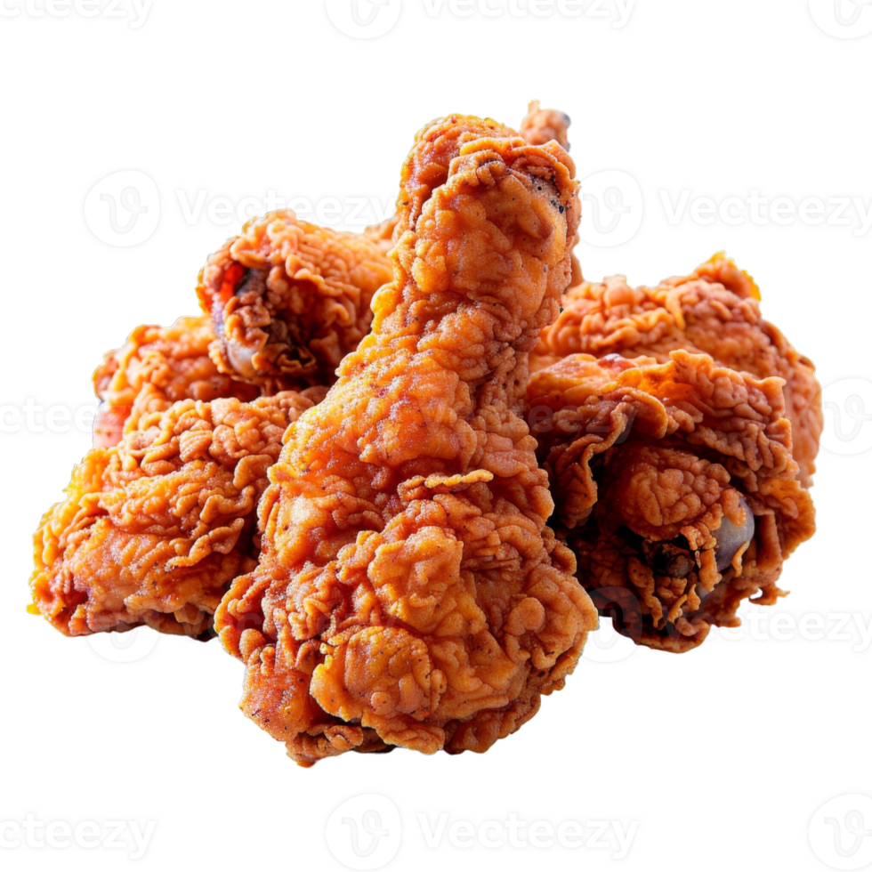 a crispy fried chicken drum sticks isolated on transparent background. png