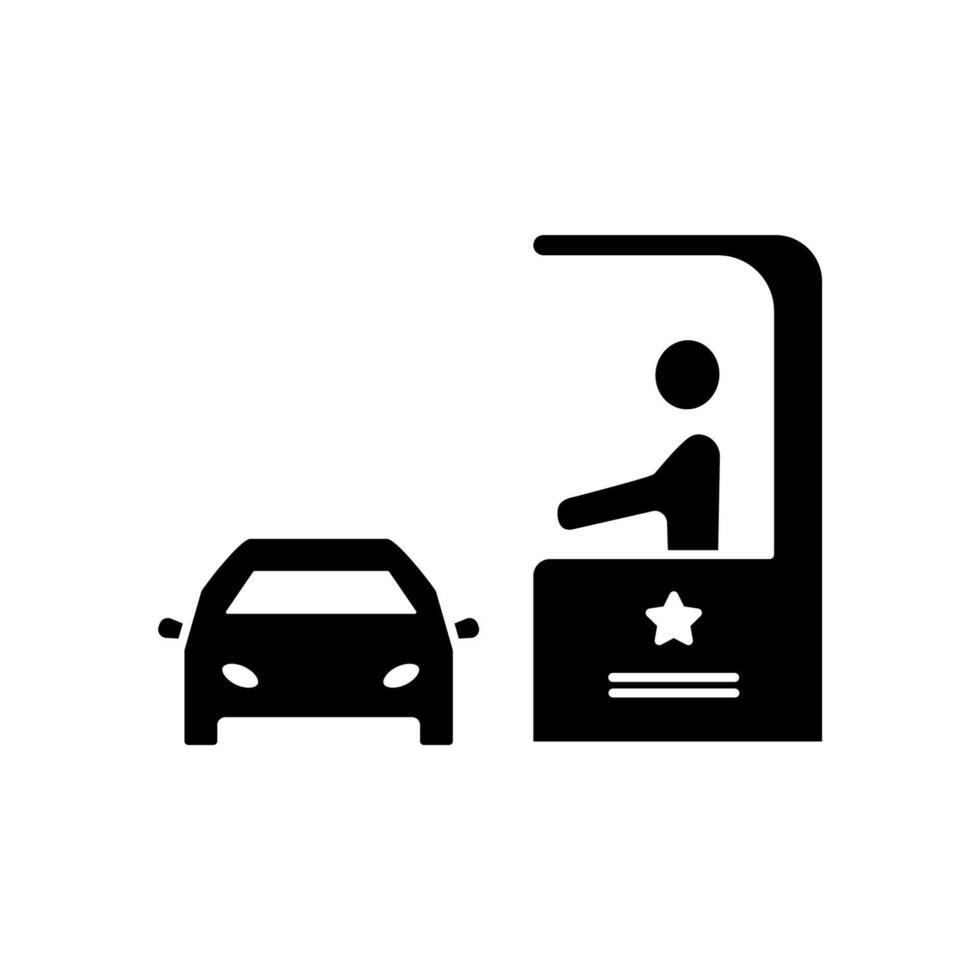 A black and white illustration of a man in a car vector