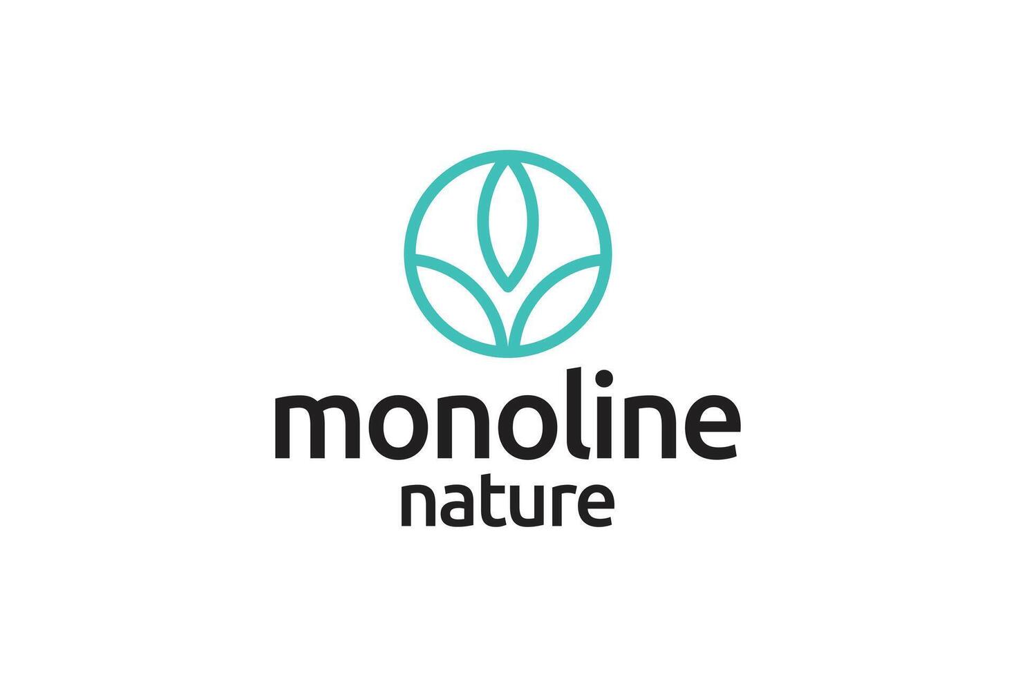 Abstract monogram line nature logo design vector