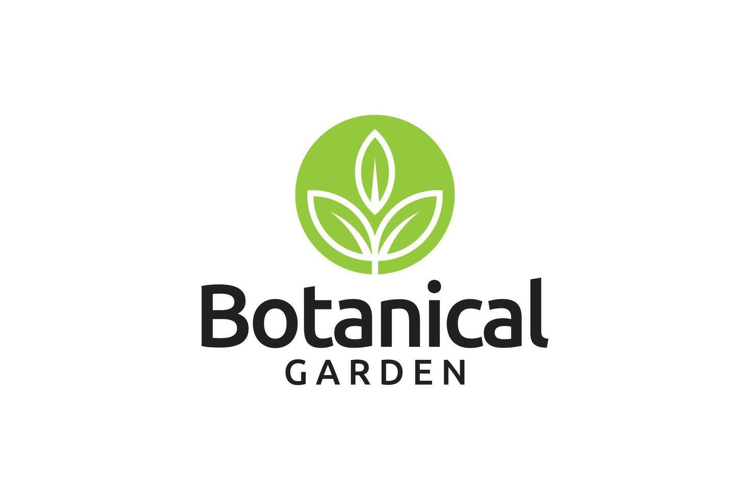 Nature green leaf garden botany logo design premium vector