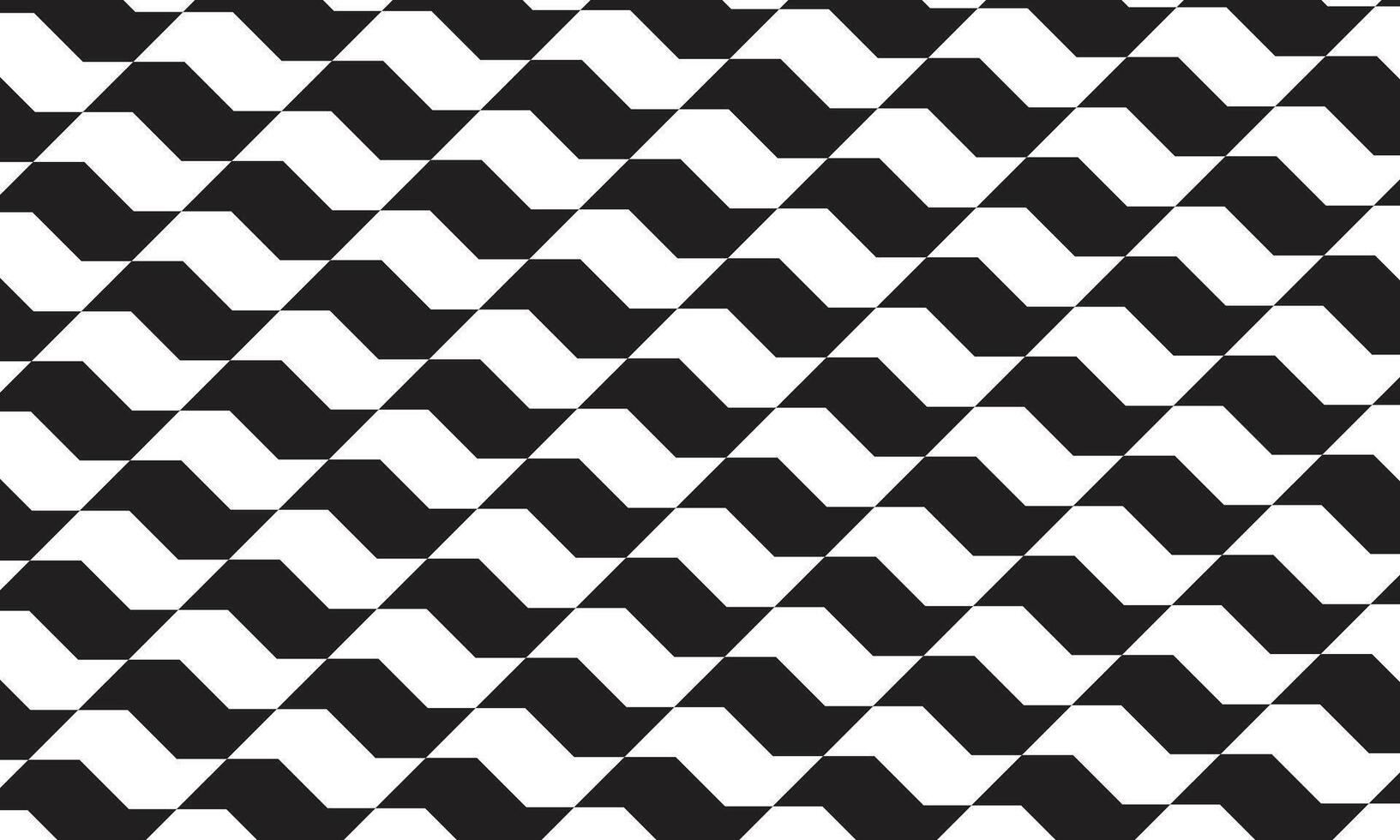 Geometric Black and White Sao Paulo Sidewalk Pattern Design. Modern Monochrome Zigzag Optical Illusion Art, Bold Abstract Background for Fashion, Home Decor and Minimalist Projects vector