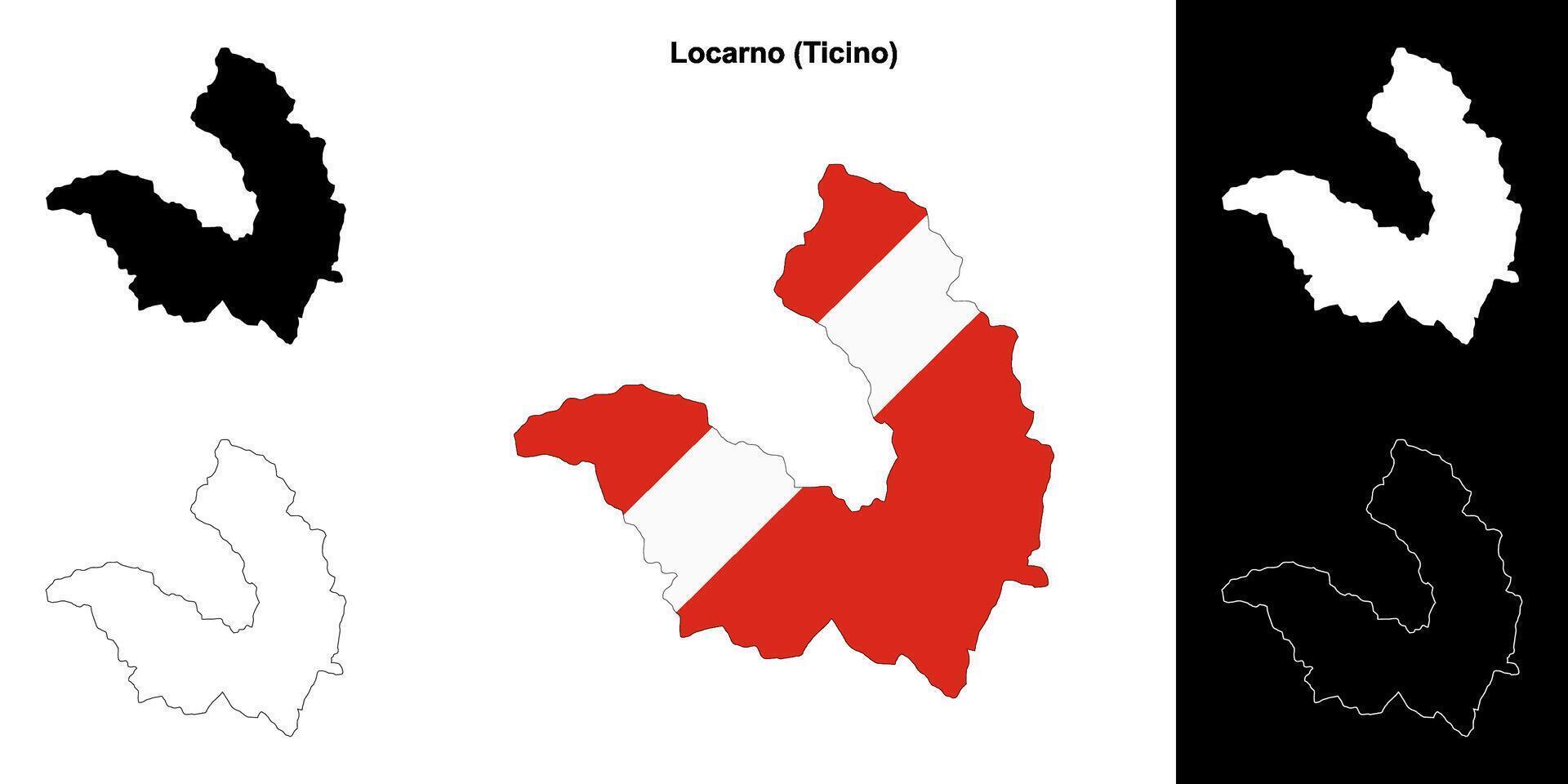 Locarno blank outline map set vector