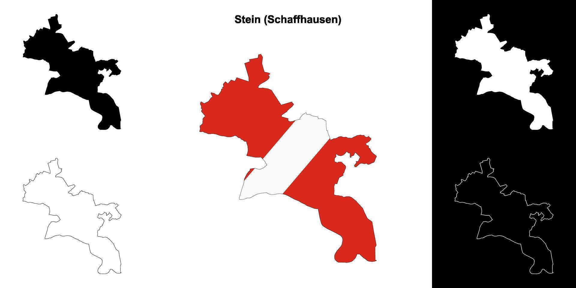 Stein blank outline map set vector