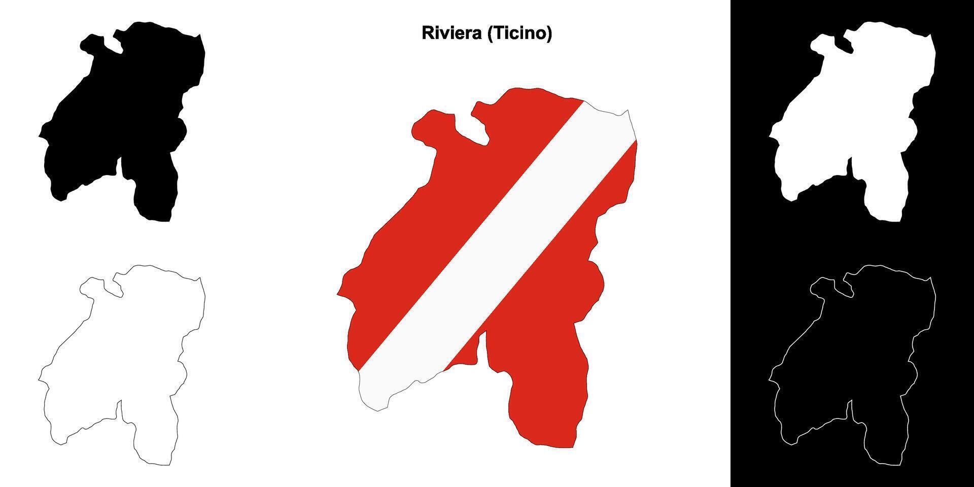 Riviera blank outline map set vector