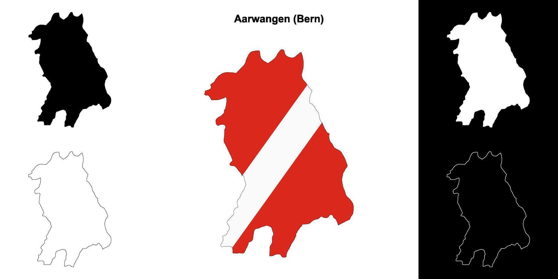 Aarwangen blank outline map set vector