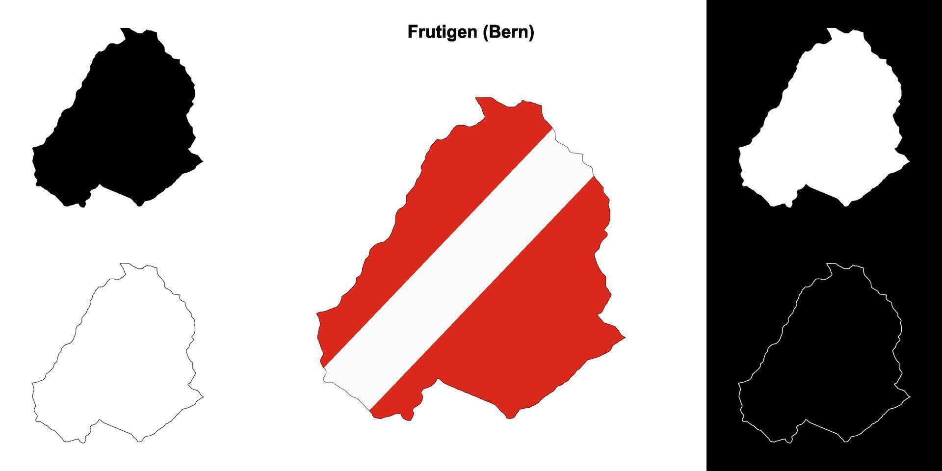 Frutigen blank outline map set vector