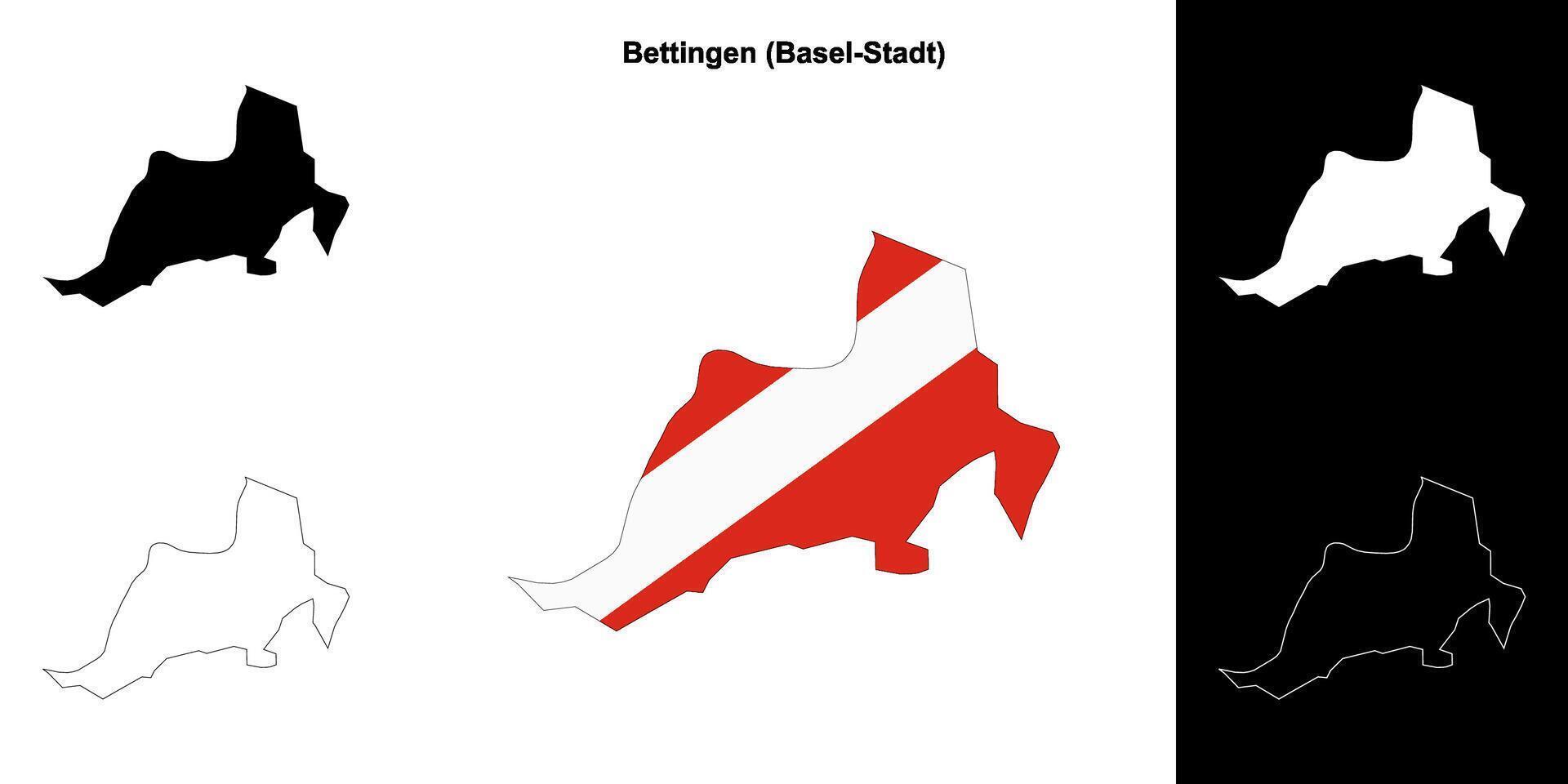 Bettingen blank outline map set vector