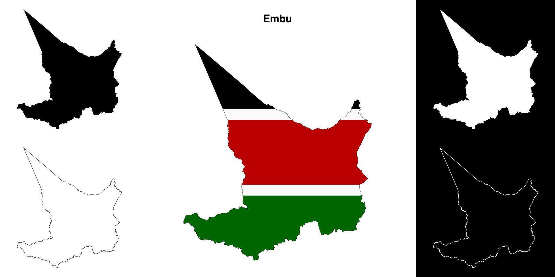 Embu county outline map set vector