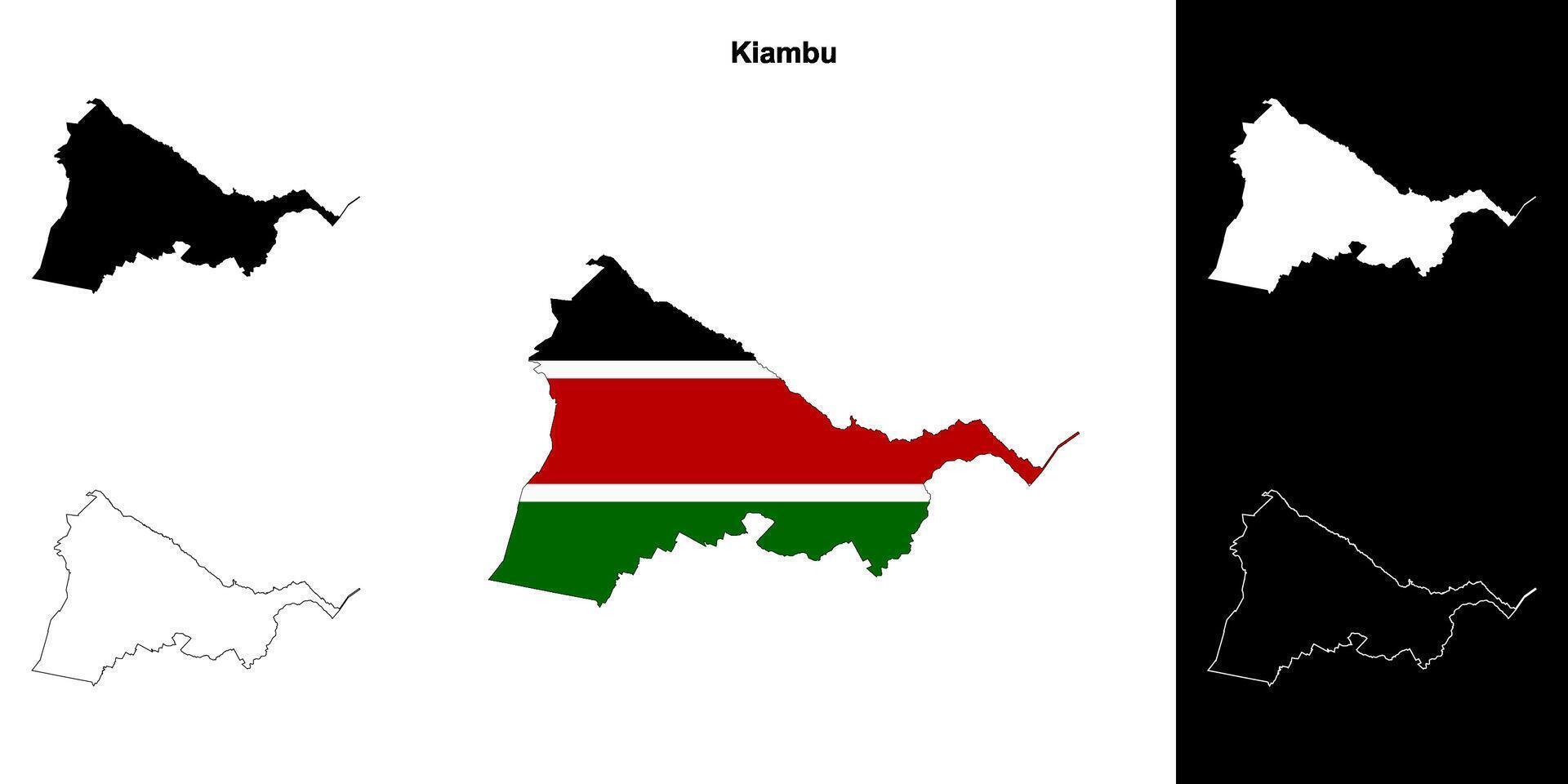 Kiambu county outline map set vector