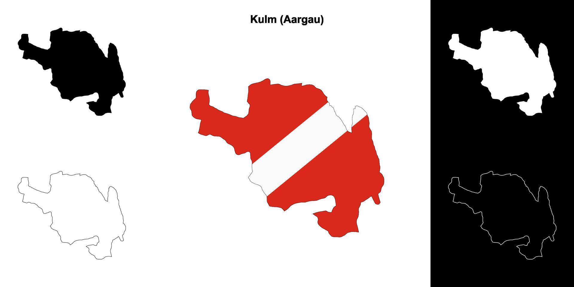 Kulm blank outline map set vector