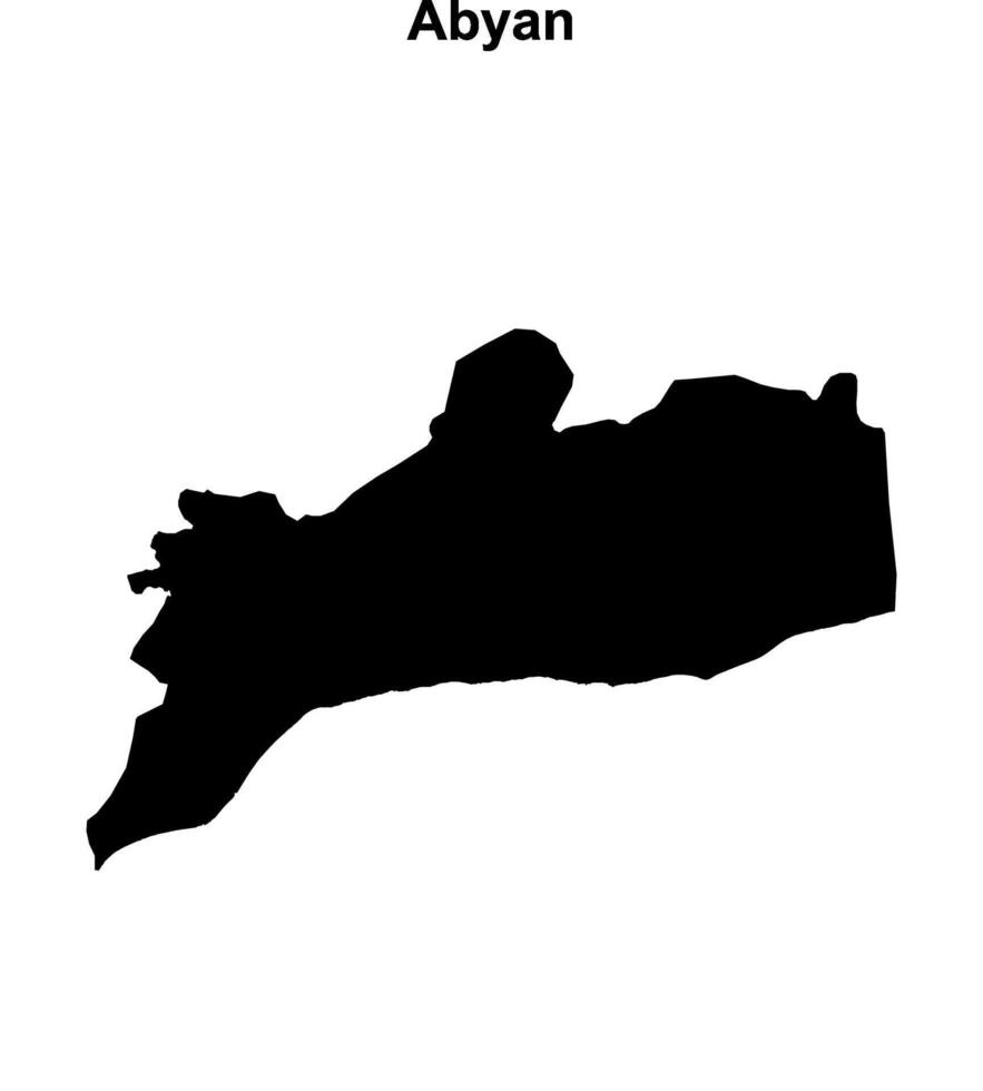 Abyan governorate blank outline map vector