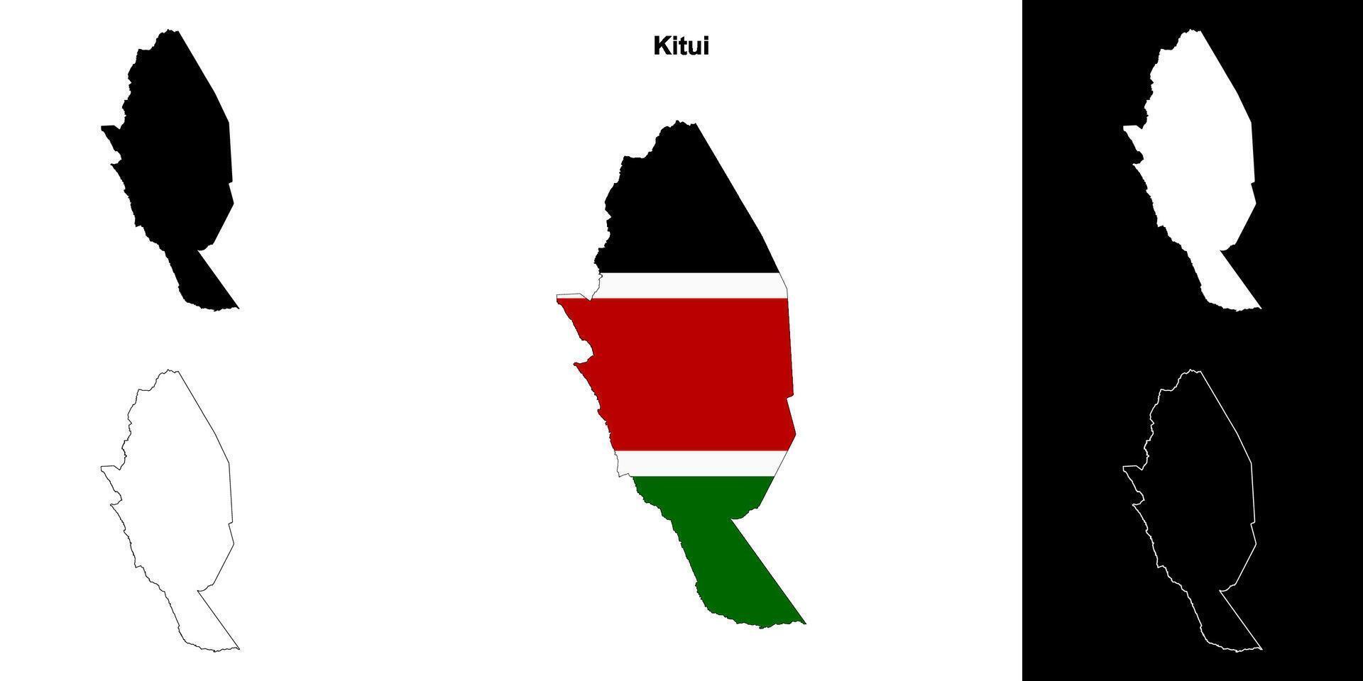 Kitui county outline map set vector